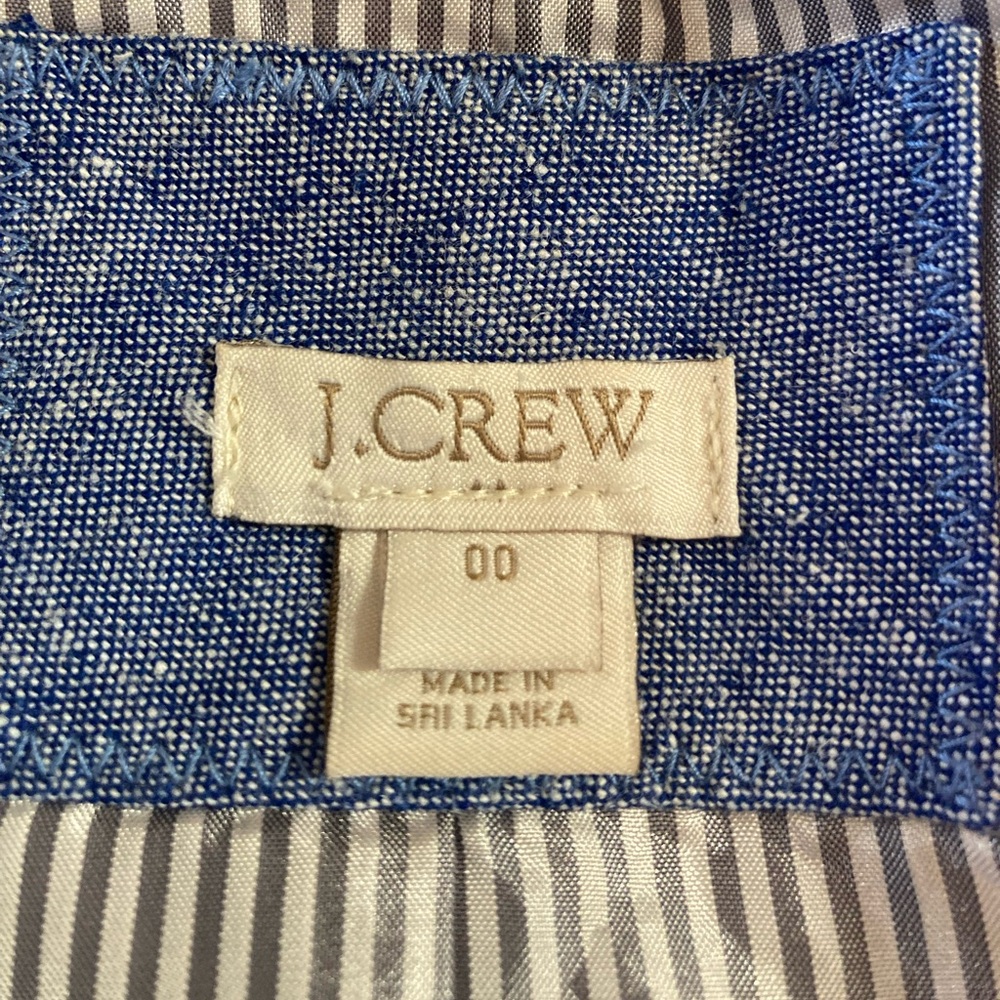 J Crew Chambray Linen Blazer size 00 - Picture 5 of 11